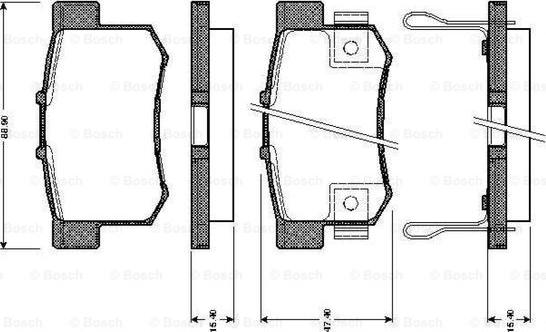 BOSCH 0 986 TB2 637 - Комплект спирачно феродо, дискови спирачки vvparts.bg