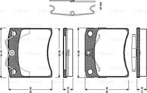 BOSCH 0 986 TB2 670 - Комплект спирачно феродо, дискови спирачки vvparts.bg