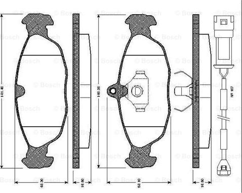 BOSCH 0 986 TB2 677 - Комплект спирачно феродо, дискови спирачки vvparts.bg