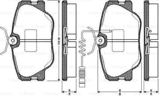 BOSCH 0 986 TB2 099 - Комплект спирачно феродо, дискови спирачки vvparts.bg