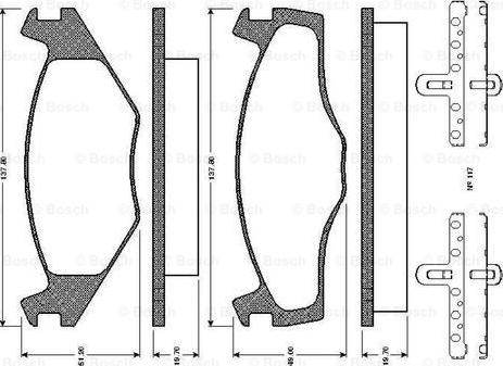 BOSCH 0 986 TB2 090 - Комплект спирачно феродо, дискови спирачки vvparts.bg