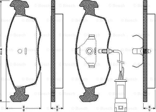 BOSCH 0 986 TB2 092 - Комплект спирачно феродо, дискови спирачки vvparts.bg