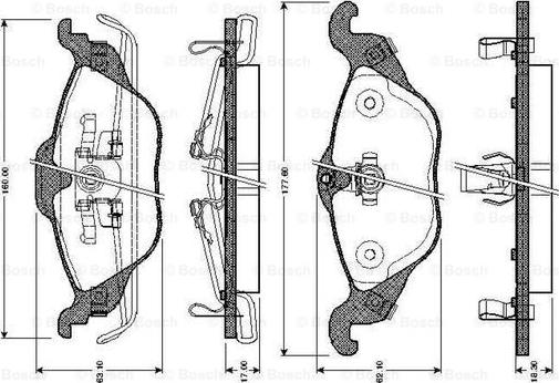 BOSCH 0 986 TB2 044 - Комплект спирачно феродо, дискови спирачки vvparts.bg