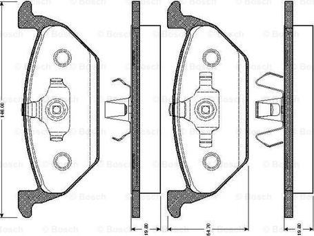 BOSCH 0 986 TB2 040 - Комплект спирачно феродо, дискови спирачки vvparts.bg