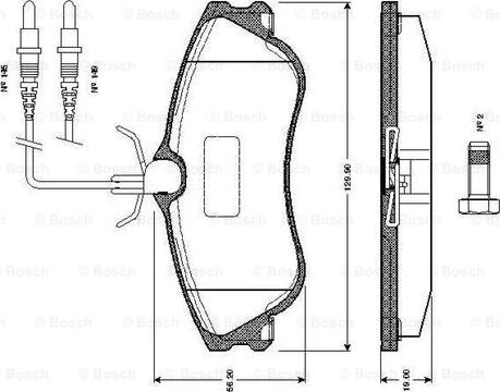 BOSCH 0 986 TB2 042 - Комплект спирачно феродо, дискови спирачки vvparts.bg