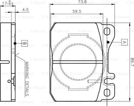 BOSCH 0 986 TB2 051 - Комплект спирачно феродо, дискови спирачки vvparts.bg