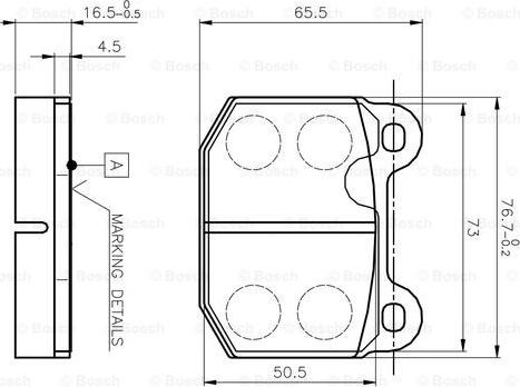 BOSCH 0 986 TB2 052 - Комплект спирачно феродо, дискови спирачки vvparts.bg