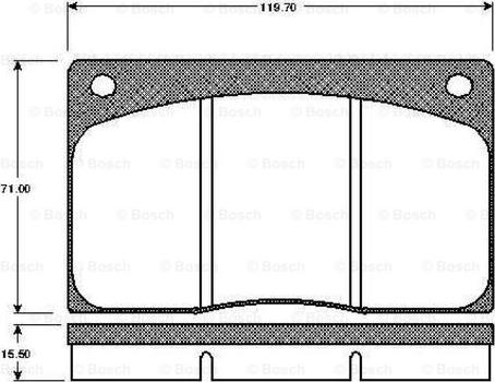 BOSCH 0 986 TB2 057 - Комплект спирачно феродо, дискови спирачки vvparts.bg