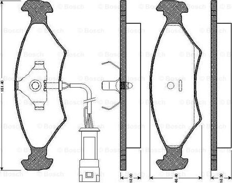 BOSCH 0 986 TB2 068 - Комплект спирачно феродо, дискови спирачки vvparts.bg