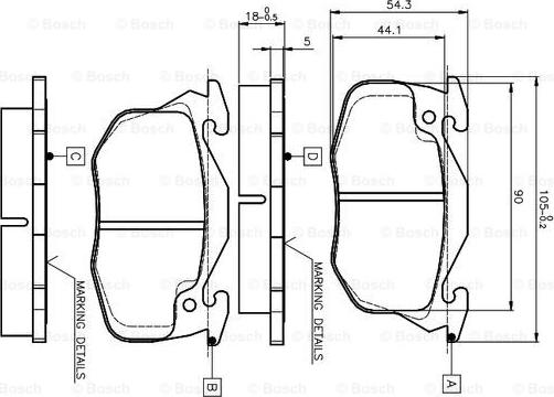 BOSCH 0 986 TB2 009 - Комплект спирачно феродо, дискови спирачки vvparts.bg