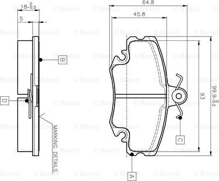 BOSCH 0 986 TB2 005 - Комплект спирачно феродо, дискови спирачки vvparts.bg