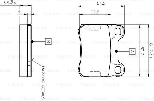 BOSCH 0 986 TB2 007 - Комплект спирачно феродо, дискови спирачки vvparts.bg