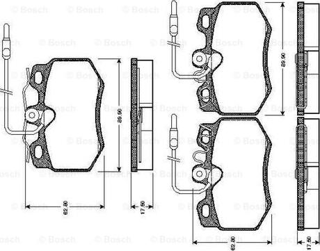 BOSCH 0 986 TB2 088 - Комплект спирачно феродо, дискови спирачки vvparts.bg