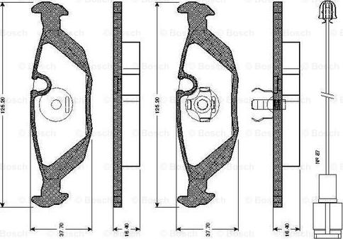 BOSCH 0 986 TB2 082 - Комплект спирачно феродо, дискови спирачки vvparts.bg