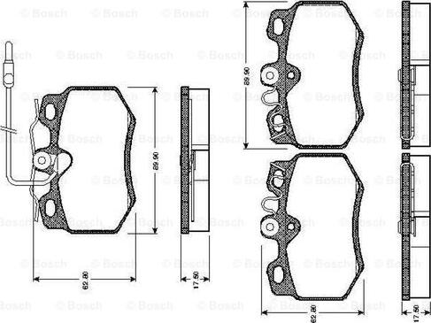 BOSCH 0 986 TB2 087 - Комплект спирачно феродо, дискови спирачки vvparts.bg