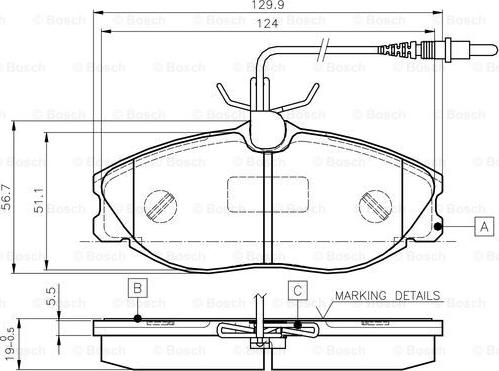 BOSCH 0 986 TB2 035 - Комплект спирачно феродо, дискови спирачки vvparts.bg