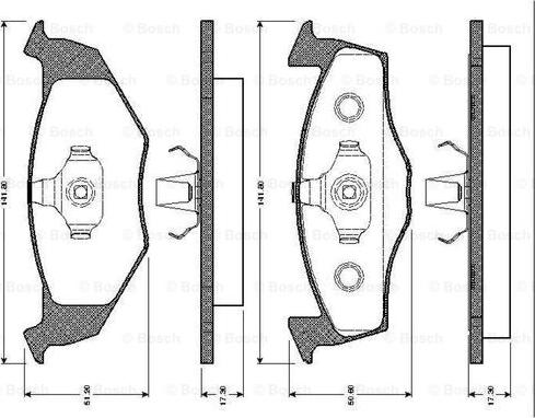 BOSCH 0 986 TB2 036 - Комплект спирачно феродо, дискови спирачки vvparts.bg