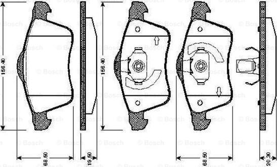 BOSCH 0 986 TB2 038 - Комплект спирачно феродо, дискови спирачки vvparts.bg