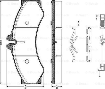 BOSCH 0 986 TB2 037 - Комплект спирачно феродо, дискови спирачки vvparts.bg