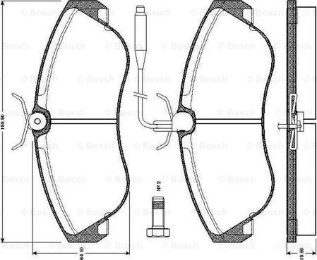 BOSCH 0 986 TB2 029 - Комплект спирачно феродо, дискови спирачки vvparts.bg