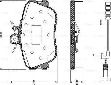 BOSCH 0 986 TB2 024 - Комплект спирачно феродо, дискови спирачки vvparts.bg