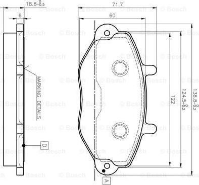 BOSCH 0 986 TB2 020 - Комплект спирачно феродо, дискови спирачки vvparts.bg