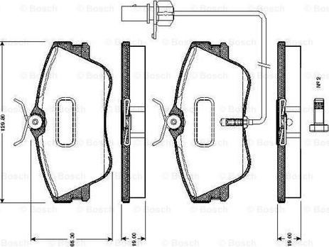 BOSCH 0 986 TB2 028 - Комплект спирачно феродо, дискови спирачки vvparts.bg