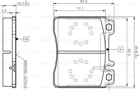 BOSCH 0 986 TB2 023 - Комплект спирачно феродо, дискови спирачки vvparts.bg