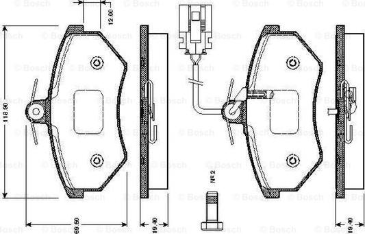 BOSCH 0 986 TB2 072 - Комплект спирачно феродо, дискови спирачки vvparts.bg