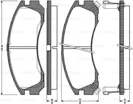 BOSCH 0 986 TB2 195 - Комплект спирачно феродо, дискови спирачки vvparts.bg