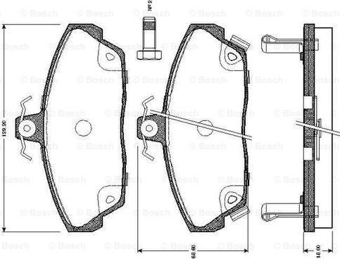 BOSCH 0 986 TB2 190 - Комплект спирачно феродо, дискови спирачки vvparts.bg