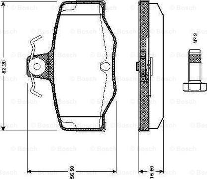 BOSCH 0 986 TB2 191 - Комплект спирачно феродо, дискови спирачки vvparts.bg