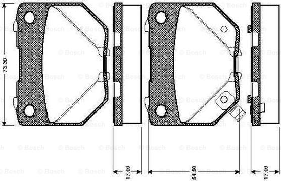 BOSCH 0 986 TB2 198 - Комплект спирачно феродо, дискови спирачки vvparts.bg