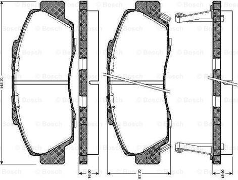 BOSCH 0 986 TB2 193 - Комплект спирачно феродо, дискови спирачки vvparts.bg