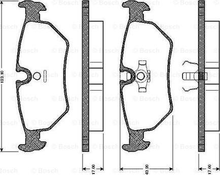 BOSCH 0 986 TB2 144 - Комплект спирачно феродо, дискови спирачки vvparts.bg