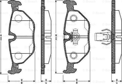 BOSCH 0 986 TB2 145 - Комплект спирачно феродо, дискови спирачки vvparts.bg