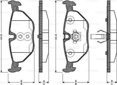 BOSCH 0 986 TB2 147 - Комплект спирачно феродо, дискови спирачки vvparts.bg