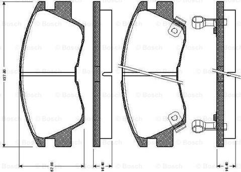 BOSCH 0 986 TB2 154 - Комплект спирачно феродо, дискови спирачки vvparts.bg