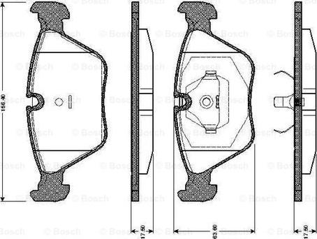 BOSCH 0 986 TB2 152 - Комплект спирачно феродо, дискови спирачки vvparts.bg