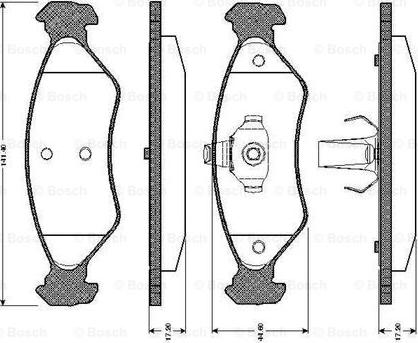 BOSCH 0 986 TB2 160 - Комплект спирачно феродо, дискови спирачки vvparts.bg