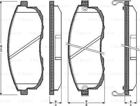 BOSCH 0 986 TB2 161 - Комплект спирачно феродо, дискови спирачки vvparts.bg