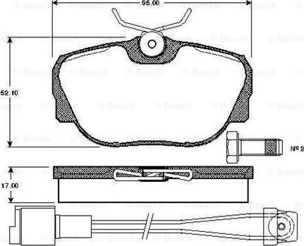 BOSCH 0 986 TB2 163 - Комплект спирачно феродо, дискови спирачки vvparts.bg