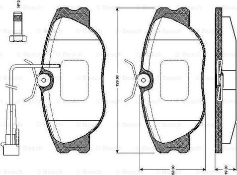 BOSCH 0 986 TB2 167 - Комплект спирачно феродо, дискови спирачки vvparts.bg