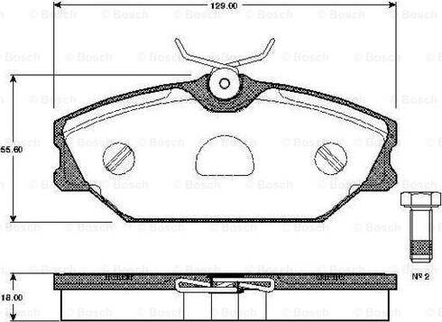 BOSCH 0 986 TB2 106 - Комплект спирачно феродо, дискови спирачки vvparts.bg