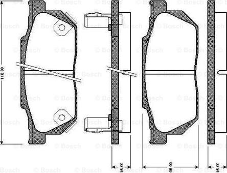 BOSCH 0 986 TB2 103 - Комплект спирачно феродо, дискови спирачки vvparts.bg