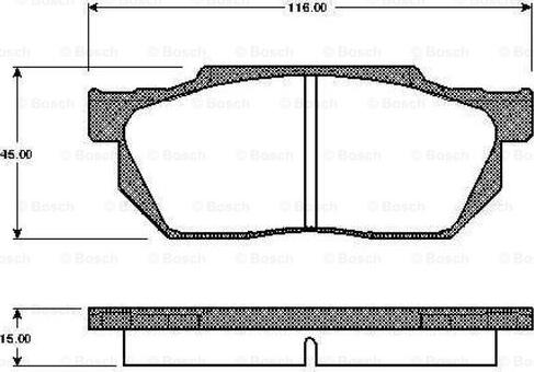 BOSCH 0 986 TB2 102 - Комплект спирачно феродо, дискови спирачки vvparts.bg