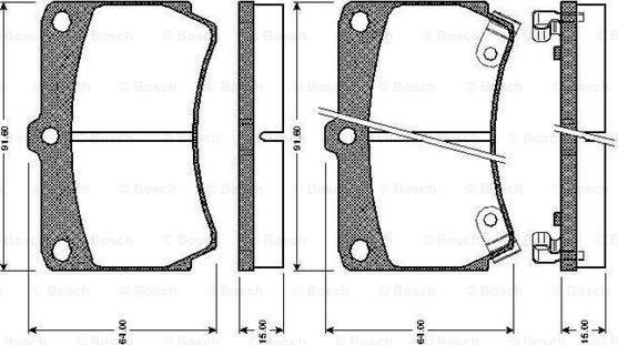 BOSCH 0 986 TB2 107 - Комплект спирачно феродо, дискови спирачки vvparts.bg