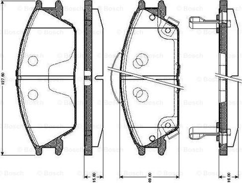 BOSCH 0 986 TB2 116 - Комплект спирачно феродо, дискови спирачки vvparts.bg