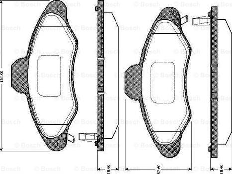 BOSCH 0 986 TB2 185 - Комплект спирачно феродо, дискови спирачки vvparts.bg