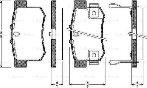 BOSCH 0 986 TB2 180 - Комплект спирачно феродо, дискови спирачки vvparts.bg